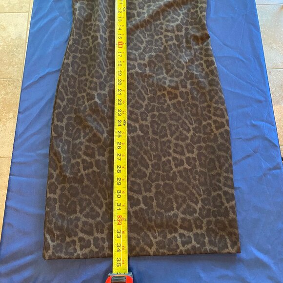 MICHAEL KORS Brown & Beige Print Leather Strap Buckle Dress XS - Picture 5 of 9